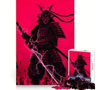 Red Samurai Warrior with Lightning Sword 1000 Piece Jigsaw Puzzles for Adults Teenagers Recall Build Slow Enjoy Exact Cut Art Collectible (38x26cm)