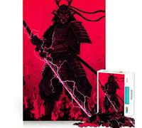 Red Samurai Warrior with Lightning Sword 1000 Piece Jigsaw Puzzles for Teenagers Jigsaw Think Toy Together Fun Sharp Cut Art Collectible (38x26cm)