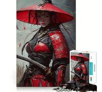 Red Samurai Woman with Katana Puzzle for Teenagers 1000 Pieces Smart Reason Toy Stress Release Sharp Edge Birthday Gift (50x75cm)