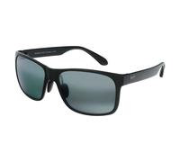 Maui Jim MJ0432S 001 Unisex Sunglasses Injected Black Grey Squared
