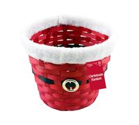Red Santa Claus Christmas Woven Gift Basket 19cm