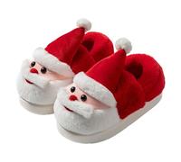 Red Santa Claus Slippers for Women Men Unisex Christmas Slippers Indoor Cute Plush Adult Anti Slip House Shoes Holiday Family Matching Santa Reindeer Memory Foam Slipper Outdoor UK 8 Clearance