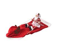 Red Santa Dog Bed with Flat Rest Area | On the elongated red lying surface sits an attached figure in Santa motif; the shape is suitable as a season