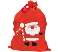 Red Santa Fabric Reusable Christmas Sack with Drawstring