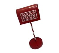 Red Santa Post Box Accent for Shelf, Entryway, and Indoor Holiday Display
