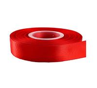 RED Satim Ribbon 25 Meters 20MM for Gifts Wrap Sew Party, Decorations Events Dress Wedding Christmas Crafts, Bows Car, Floral Balloons Hairs, DIY, Bouquets, Cake More (Red) - Double Sided