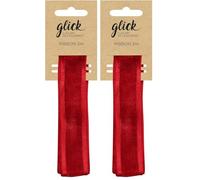 Red Satin Edge Ribbon, Satin Edge Red Ribbon for Gift Wrapping, Arts and Crafts, Birthday, Valentine, Christmas and Other Celebrations (Pack of 2)