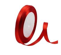 Red Satin Ribbon 10mm, 23 Meters Red Fabric Ribbons Double Sided Silk Ribbons for Gift Wrapping, Crafting, Hair Bows, Balloons, Sewing, Wreaths, Cakes, Wedding Party and Christmas Decoration
