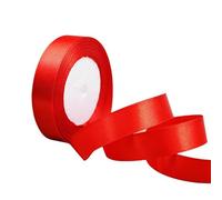 Red Satin Ribbon for Gift Crafting, Double Sided Polyester 20mm X 23m(24 Yards) Gift Wrapping Ribbon Thick Ribbon for Cake Decoration, DIY Sewing Project, Party Balloon & Hair Bows Decoration