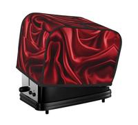 Red Satin Toaster Cover 2 Slice, Waterproof Bread Machine Covers with Pockets Universal Size Kitchen Small Appliance Cover with Handle, Dust and Fingerprint Protection