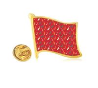 red saxoph music notes Golden Metal Flag Lapel Pin Badge