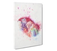 Red Scarlet Macaw Parrot Canvas Print | Gallery Wrapped 30mm Frame Wall Art | 30x20 inches | Ready to Hang | Abstract Animals Picture | Living Room Bedroom Lounge Office