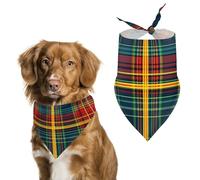 Red Scottish Tartan Plaid Cute Dog Bandanna Scarf Printed Adjustable Triangle Pet Kerchief for Dogs And Cats