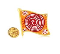 Red Screw Mexico Totems Ancient Civilization Golden Metal Flag Lapel Pin Badge