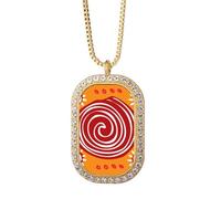 Red Screw Mexico Totems Ancient Civilization Necklace Pendant Diamond Crystal Golden Jewelry