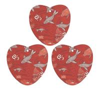 Red Sea Animal Car Air Freshener, 3 Pcs Love form Hanging Air Freshener Cards, Long Lasting Fragrance Scented Cards for Car, Home, Office Gray-style