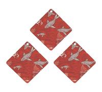 Red Sea Animal Car Air Freshener, 3 Pcs Rhombus Hanging Air Freshener Cards, Long Lasting Fragrance Scented Cards for Car, Home, Office Black-style