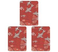 Red Sea Animal Car Air Freshener, 3 Pcs Square Hanging Air Freshener Cards, Long Lasting Fragrance Scented Cards for Car, Home, Office Gray-style