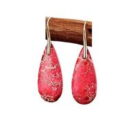 Red Sea Sediment Chakra Earrings, Healing Teardrop Earrings, Natural Gemstone Dangle Earrings, Inner Peace Meditation Grounding Earrings Gift, Size Around 1 inchn Grounding Earrings Gift, Size Around