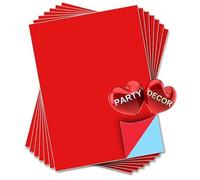 Red Self Adhesive Gloss Vinyl Sheet - A4 - Pack of 10 - Perfect for Hobby & Craft by PARTY DECOR