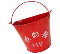 Red Semi Circular Iron Sand Bucket for Home Use and Fire Brigade