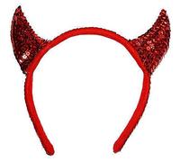 Red Sequin Devil Horns Halloween Hen Night Party Fancy Dress band Headband