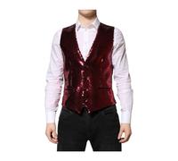 Red Sequin Formal Waistcoat Vest - male - Dolce & Gabbana - Waistcoats - Red - L - Suits L