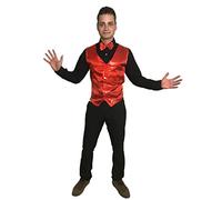 Red Sequin Waistcoat & Bow Tie Showbiz Show business Mens Fancy Dress Costume