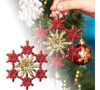 Red Sequined Pendants Embellishments Sequined Pendants And Snowflake The On Makes The Festival More Festive (A, 10cm)