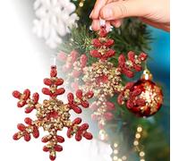 Red Sequined Pendants Embellishments Sequined Pendants And Snowflake The On Makes The Festival More Festive (B, 13. 5cm)
