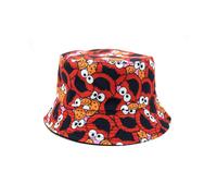 (Red) Sesame Street Fisherman Hat Bucket Cap Hip Hop Beach Hat Man Woman Sided Double