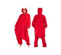(Red Sesame Street, M) Snow Monster Elf Santa Claus Couple Cartoon One-Piece Pajamas Hooded Polar Fleece Home Clothes Animal Performance