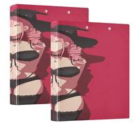 Red Sexy Anime Witch 1-1/2 Inch Binders 3 Ringing with Interior Pockets 1/2 Pack Aesthetic Binder Hardcover
