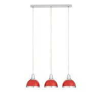Red Shade and Chrome Pendant Light | Jasper