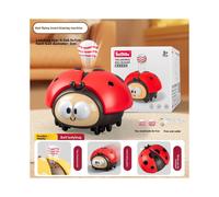 (Red) Shape Fan Ladybug Suspension Ball Childrens Electric Toy Baby Puzzle Plaything