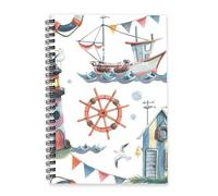 Red Ship Wheels 2026 Notebook A5 To Do List Notebook Journals 2026 Diary for Women Year Planner Diary for Teacher Week To View Monthly Year Planner with Dotted Line Note Page Slim
