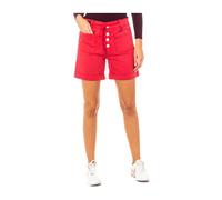 Red Shorts with Adjustable Waistband and Original Buttons - female - La Martina - Short Shorts - Red - W26 - Shorts W26