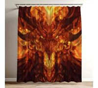 Red Shower Curtain Extra Long Shower Curtain 120 x 180 cm / 47 x 70 inch, Soft Polyster Fabric, Quick Dry, 3D HD Printed Includes 12 Plastic Hooks, Durable Bathroom Curtains for Bathroom Dragon Wy-420