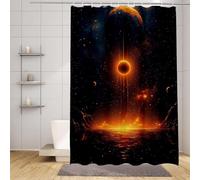 Red Shower Curtain Planet Shower Curtains for Bathroom HD Printing Waterproof Bathroom Curtains with 12 Hooks, Polyester Bath Curtain Machine Washable Fabric for Bath Tub Stall 36x80inch -zpg25073JU
