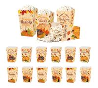 RED-SHYN Thanksgiving Popcorn Boxes Fall Harvest Themed Pumpkin Turkey Maple Leaf Popcorns Treat Boxes for Fall Thanksgiving Party Decoration