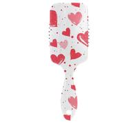 Red Silhouette Hearts White Valentine's anti static brush for blow Designed head massager for blow drying with Ergonomic handle cepillo anti frizz para cabello