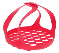 Red Silicone Bakeware Sling Lifter with Handles for Pressure Cooker | Food Grade, Heat Resistant, Interlock Sling, for Steam Rack, Springform Pan, Oven Winter Use