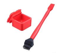 Red Silicone Glue Brush And Storage Box Set For Woodworking Projects Precise Application Tool With Sealed Container For Mess Free Carpentry And Furniture Repair Tasks Easy Clean Design(1set)
