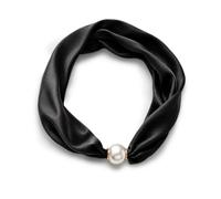 Red Silk Scarf Choker Necklace with Charm Red Neck Square Scarf with Pearl Pendant Vintage Elegant Simple Everyday Jewelry Gift for Women, L, Silk, No Gemstone