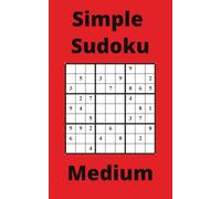Red Simple Sudoku Book, 9x9 Puzzles, 250 Pages, 5x8, Medium