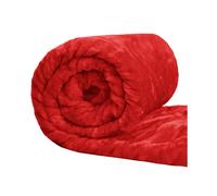 (Red, Single 130x150 Cm ) Plain/Mink Throw Soft Cuddly Warm Bed Blanket Settee Washable De-Lavish