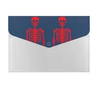 Red Skeletons File Folder 6-Pocket, Waterproof Accordion File Organizer with Snap Closure, Expanding Document Holder for Office, Home