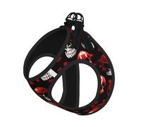 Red Skeletons Print Reflective No Choke Pet Vest Harness,Adjustable Soft Padded Dog Harness With Easy Control Handle