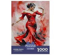 Red Skirt Flamenco Dancer Jigsaw Puzzles for Adults Interesting Puzzles 1000 Jigsaws Impossible Puzzle Home Decoration Gifts 38x26cm/1000pcs