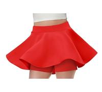 Red Skirts for Women Girls Stretchy Basic Skirt with Shorts A-Line Ruffle Skirt High Waist Pleated Skirt Skater Skirt Mini Skirt L